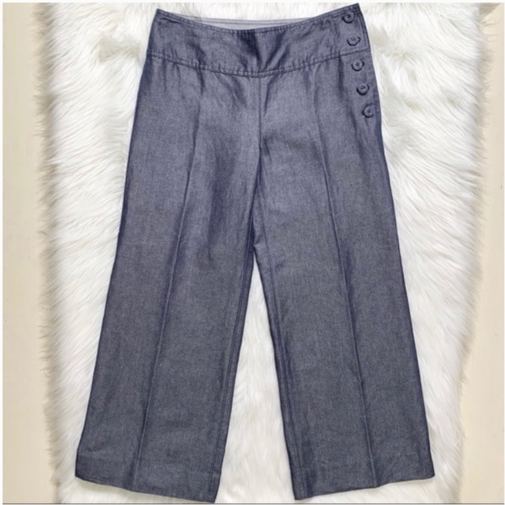 Anthropologie denim wide legs pants 6